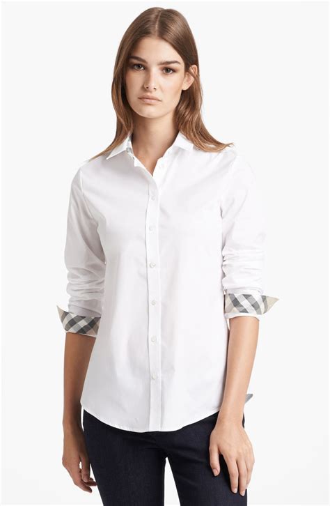 burberry button up white|burberry button up shirt women's.